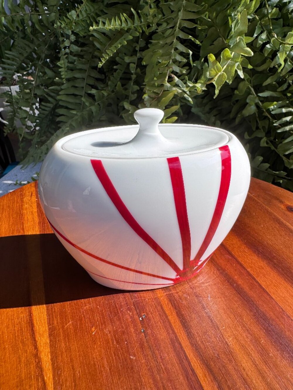 Vintage Mikasa Pure Red Sugar Bowl with Lid, SL134 Pattern
